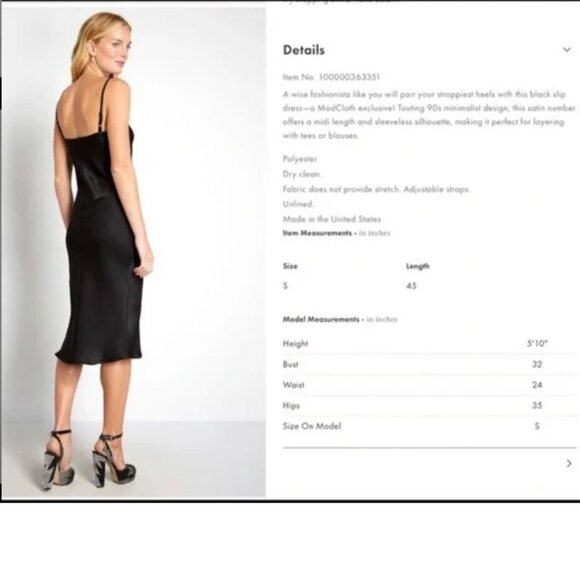 Mod Cloth textured slip dress black - Picture 3 of 9